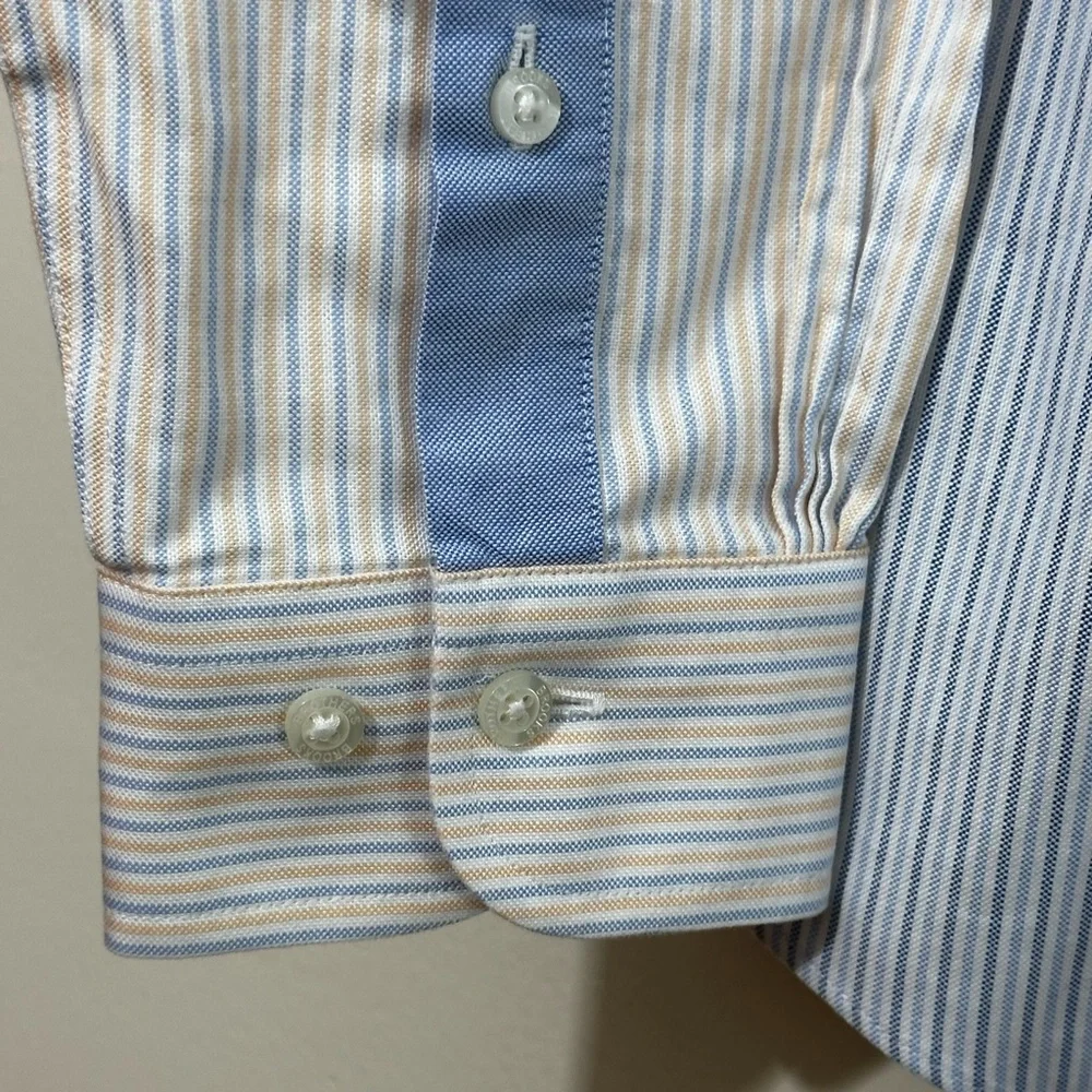 Brooks Brothers Teens Long Sleeve Button Down Shirt Supima Cotton Size XL